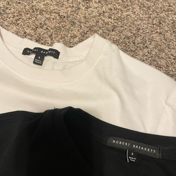 Robert Barakett Classic Black and White Tees - Size Small - Picture 2 of 3